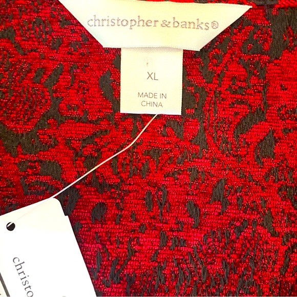 Christopher & Banks Paisley Floral Pattern Blazer Jacket Women’s Size XL - Picture 5 of 5